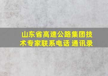 山东省高速公路集团技术专家联系电话 通讯录